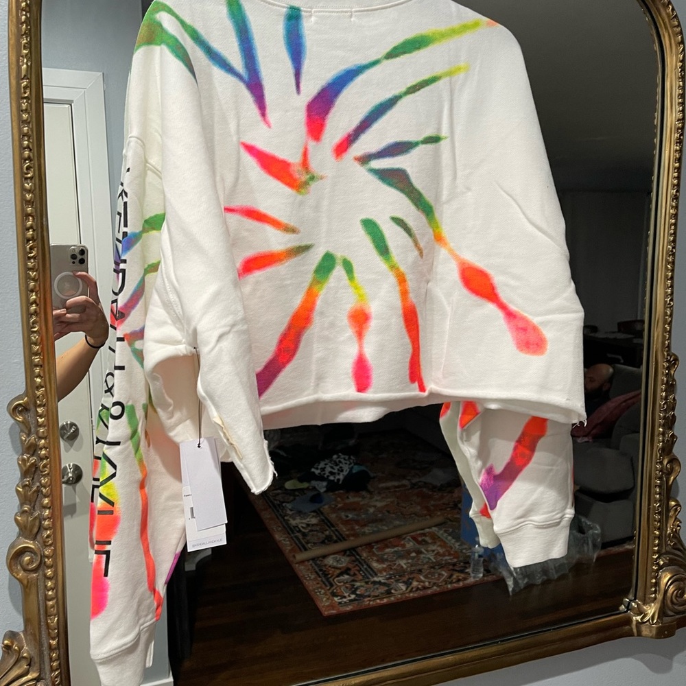 Kendall + Kylie Fleece Cropped Crewneck Sweatshirt (NWT)